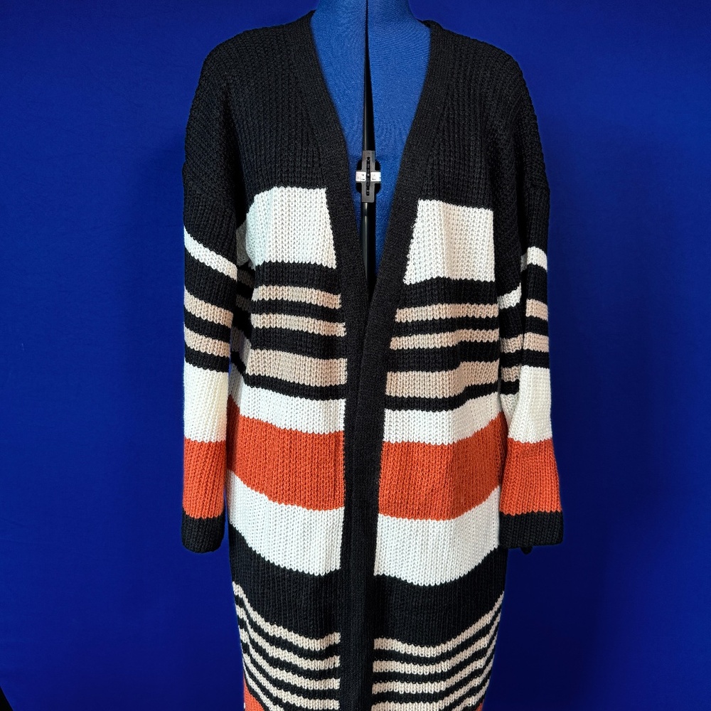Cozy Stripped Long Cardigan Sweater Coat